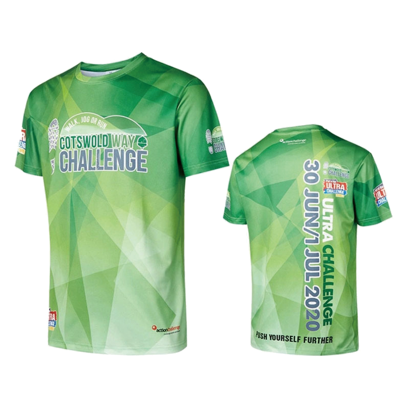 Egendefinerte 100 % polyester T-skjorter Dry Fit T-skjorte Sublimation Sport T-skjorte