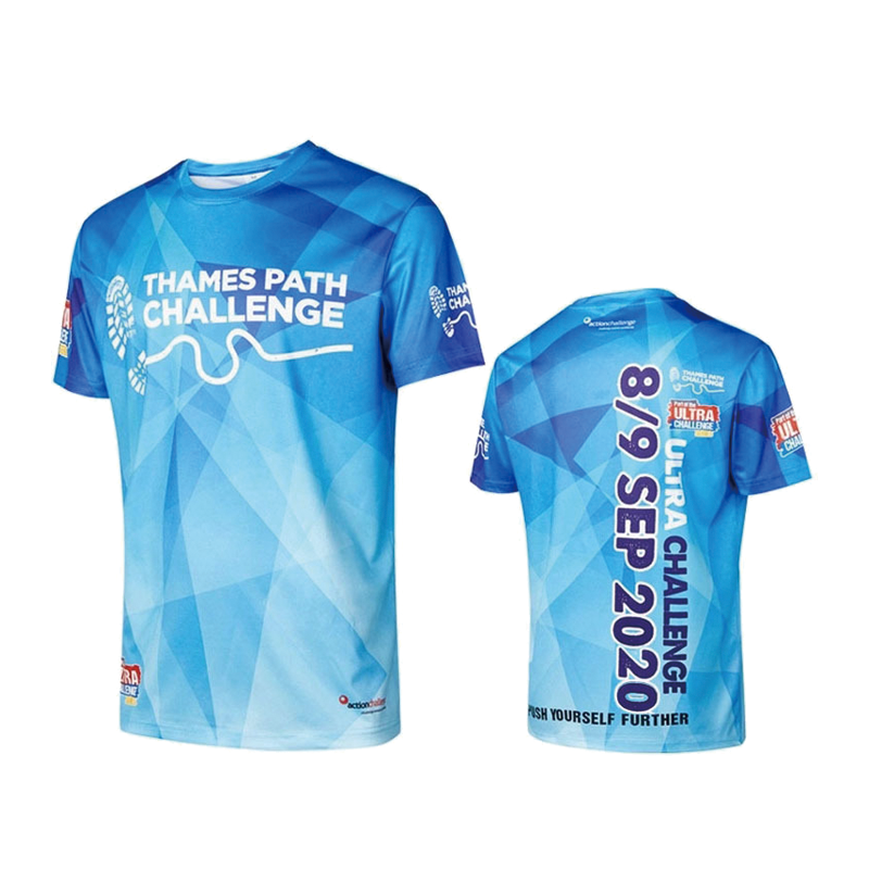 Egendefinerte 100 % polyester T-skjorter Dry Fit T-skjorte Sublimation Sport T-skjorte